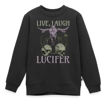 Live Love Luzifer Goth Festival Death Metal - Kinder Premium Organic Sweatshirt - Schwarz - Vorne - AI Model Kid Female (0cm)