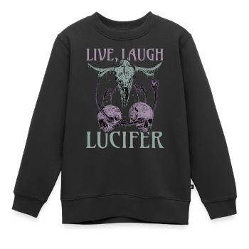 Live Love Luzifer Goth Festival Death Metal - Kinder Premium Organic Sweatshirt - Schwarz - Vorne - AI Model Kid Female (0cm)