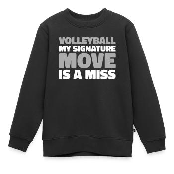 Volley-ball Volley-ball - Sweat Premium enfant bio - noir - Devant - AI Model Kid Female (0cm)