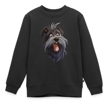 Skye Terrier | Illustration de dessin animé - Sweat Premium enfant bio - noir - Devant - AI Model Kid Female (0cm)