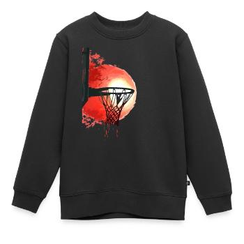 Streetball Sonnenuntergang Dynamik - Kinder Premium Organic Sweatshirt - Schwarz - Vorne - AI Model Kid Female (0cm)