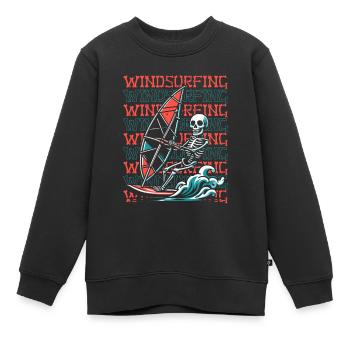 Planche à voile Planche à voile - Sweat Premium enfant bio - noir - Devant - AI Model Kid Female (0cm)