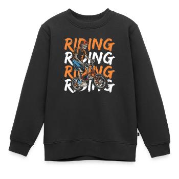 Bmx Bmx Motard - Sweat Premium enfant bio - noir - Devant - AI Model Kid Female (0cm)