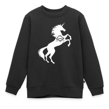 Einhorn Pirat Symbol T-Shirt Totenkopf gekreuzte Knochen - Kinder Premium Organic Sweatshirt - Schwarz - Vorne - AI Model Kid Female (0cm)
