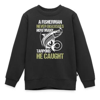 Aventure en eau salée pour les amateurs de pêche au tarpon - Sweat Premium enfant bio - noir - Devant - AI Model Kid Female (0cm)
