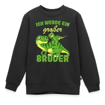 Annonce de la prochaine génération | Je vais être un grand frère en 2025 - Sweat Premium enfant bio - noir - Devant - AI Model Kid Female (0cm)