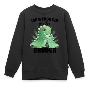Annonce de la prochaine génération | Je vais être un grand frère en 2025 - Sweat Premium enfant bio - noir - Devant - AI Model Kid Female (0cm)