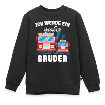 Annonce de la prochaine génération | Je vais être un grand frère en 2025 - Sweat Premium enfant bio - noir - Devant - AI Model Kid Female (0cm)