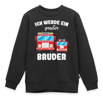 Annonce de la prochaine génération | Je vais être un grand frère en 2025 - Sweat Premium enfant bio - noir - Devant - AI Model Kid Female (0cm)