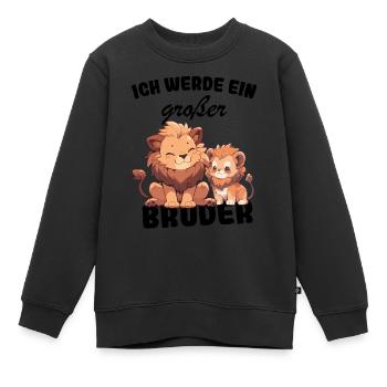 Annonce de la prochaine génération | Je vais être un grand frère en 2025 - Sweat Premium enfant bio - noir - Devant - AI Model Kid Female (0cm)