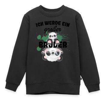 Annonce de la prochaine génération | Je vais être un grand frère en 2025 - Sweat Premium enfant bio - noir - Devant - AI Model Kid Female (0cm)