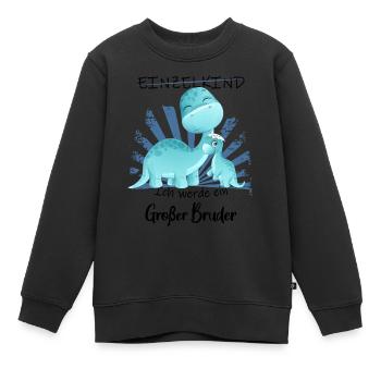 Annonce de la prochaine génération | Je vais être un grand frère en 2025 - Sweat Premium enfant bio - noir - Devant - AI Model Kid Female (0cm)