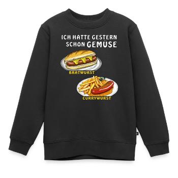 J’AI DÉJÀ MANGÉ DES LÉGUMES HIER - Sweat Premium enfant bio - noir - Devant - AI Model Kid Female (0cm)