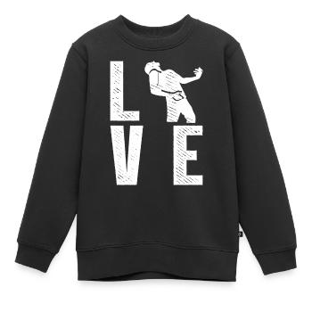 LOVE Air Guitar Air Guitariste - Sweat Premium enfant bio - noir - Devant - AI Model Kid Female (0cm)