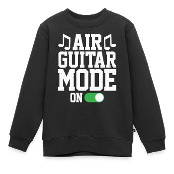 Mode Air Guitar sur Funny Air Guitarist - Sweat Premium enfant bio - noir - Devant - AI Model Kid Female (0cm)
