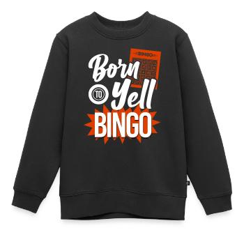 Joueur de bingo né pour crier Bingo - Sweat Premium enfant bio - noir - Devant - AI Model Kid Female (0cm)