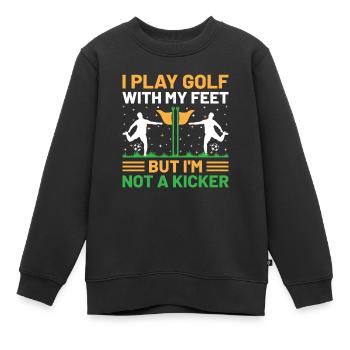 Footgolf Joueur Foot Golf Jouer Footgolfers Foot - Sweat Premium enfant bio - noir - Devant - AI Model Kid Female (0cm)