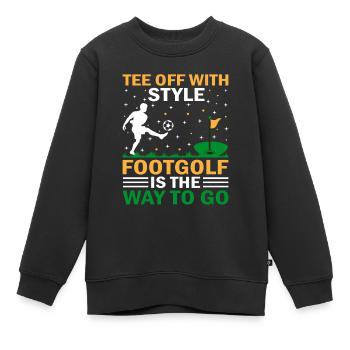 Footgolf Joueur Foot Golf Jouer Footgolfers Foot - Sweat Premium enfant bio - noir - Devant - AI Model Kid Female (0cm)