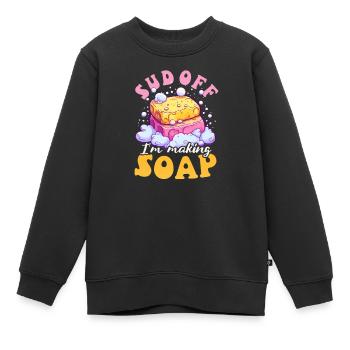 Seife machen Sud Aus Ich mache Seife - Kinder Premium Organic Sweatshirt - Schwarz - Vorne - AI Model Kid Female (0cm)