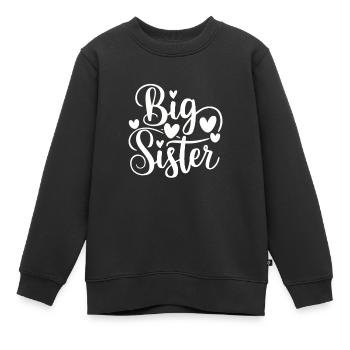 Big Sister Announcement Outfits Girls Toddler Baby - Kids Premium Organic Sweatshirt - black - Front - AI Model Kid Female (0cm)