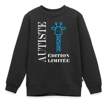 sensibilisation à l'autisme autiste - Sweat Premium enfant bio - noir - Devant - AI Model Kid Female (0cm)
