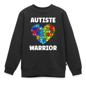 sensibilisation a l'autisme autiste - Sweat Premium enfant bio - noir - Devant - AI Model Kid Female (0cm)