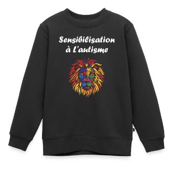 sensibilisation a l'autisme autiste - Sweat Premium enfant bio - noir - Devant - AI Model Kid Female (0cm)