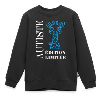sensibilisation à l'autisme autiste - Sweat Premium enfant bio - noir - Devant - AI Model Kid Female (0cm)