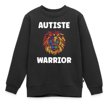 sensibilisation a l'autisme autiste - Sweat Premium enfant bio - noir - Devant - AI Model Kid Female (0cm)