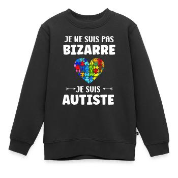 sensibilisation a l'autisme autiste - Sweat Premium enfant bio - noir - Devant - AI Model Kid Female (0cm)