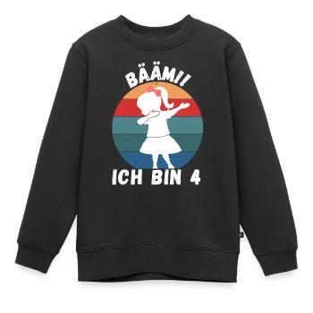 4. Geburtstag - BÄÄM, Mädchen mit DAB Tanz - Kinder Premium Organic Sweatshirt - Schwarz - Vorne - AI Model Kid Female (0cm)