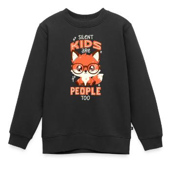 Renard timide - Sweat Premium enfant bio - noir - Devant - AI Model Kid Female (0cm)
