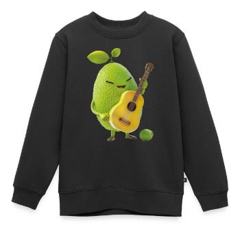 Guitare Lime - Sweat Premium enfant bio - noir - Devant - AI Model Kid Female (0cm)