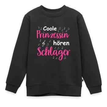 Schlager Tshirt Femme Schlager Party Costume Party - Sweat Premium enfant bio - noir - Devant - AI Model Kid Female (0cm)