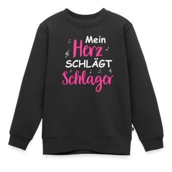 Schlager Tshirt Femme Schlager Party Costume Party - Sweat Premium enfant bio - noir - Devant - AI Model Kid Female (0cm)