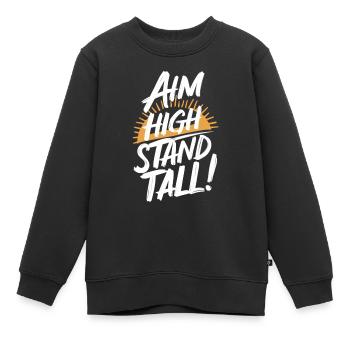 Ahm High Stand Tall Lever de soleil - Sweat Premium enfant bio - noir - Devant - AI Model Kid Female (0cm)