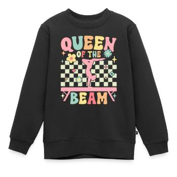 Groovy Turnerin Gymnastik Akrobatin Königin des Ba - Kinder Premium Organic Sweatshirt - Schwarz - Vorne - AI Model Kid Female (0cm)