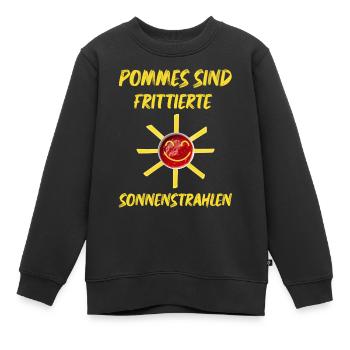 Pommes sind frittierte Sonnenstrahlen die Sonne - Kinder Premium Organic Sweatshirt - Schwarz - Vorne - AI Model Kid Female (0cm)