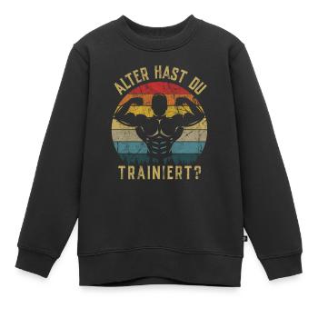 Gym Tshirt Lustig Fitness Workout Fitnessstudio - Kinder Premium Organic Sweatshirt - Schwarz - Vorne - AI Model Kid Female (0cm)