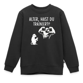 Gym Tshirt Lustig Fitness Workout Fitnessstudio - Kinder Premium Organic Sweatshirt - Schwarz - Vorne - AI Model Kid Female (0cm)