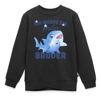 Annonce de la prochaine génération | Je vais être un grand frère en 2025 - Sweat Premium enfant bio - noir - Devant - AI Model Kid Female (0cm)