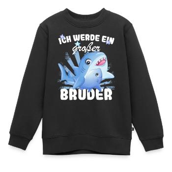 Annonce de la prochaine génération | Je vais être un grand frère en 2025 - Sweat Premium enfant bio - noir - Devant - AI Model Kid Female (0cm)