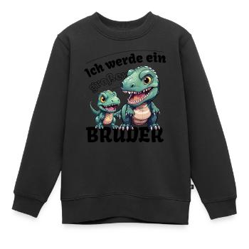 Annonce de la prochaine génération | Je vais être un grand frère en 2025 - Sweat Premium enfant bio - noir - Devant - AI Model Kid Female (0cm)