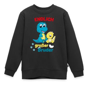 Annonce de la prochaine génération | Je vais être un grand frère en 2025 - Sweat Premium enfant bio - noir - Devant - AI Model Kid Female (0cm)