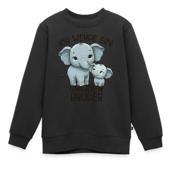 Annonce de la prochaine génération | Je vais être un grand frère en 2025 - Sweat Premium enfant bio - noir - Devant - AI Model Kid Female (0cm)