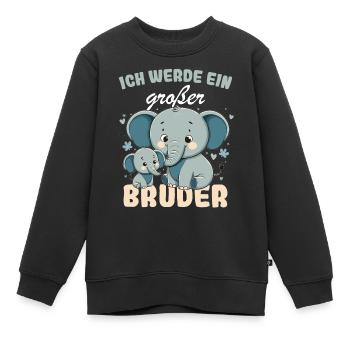 Annonce de la prochaine génération | Je vais être un grand frère en 2025 - Sweat Premium enfant bio - noir - Devant - AI Model Kid Female (0cm)