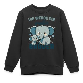 Annonce de la prochaine génération | Je vais être un grand frère en 2025 - Sweat Premium enfant bio - noir - Devant - AI Model Kid Female (0cm)