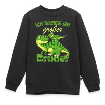 Annonce de la prochaine génération | Je vais être un grand frère en 2025 - Sweat Premium enfant bio - noir - Devant - AI Model Kid Female (0cm)