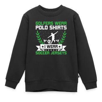 Joueur de footgolf Foot Golf Jouer Footgolfers Foot - Sweat Premium enfant bio - noir - Devant - AI Model Kid Female (0cm)