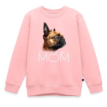Brussel Griffon Mama - Kinder Premium Organic Sweatshirt - Rosa - Vorne - AI Model Kid Female (0cm)